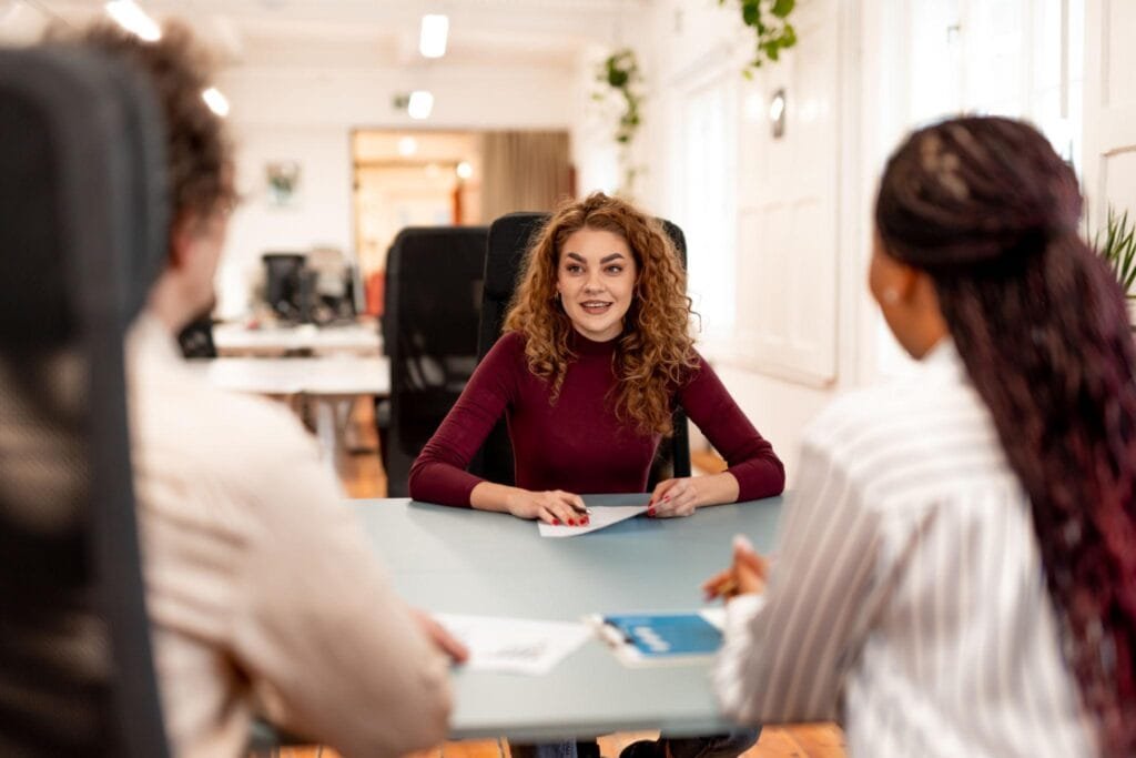 a woman training their employee
